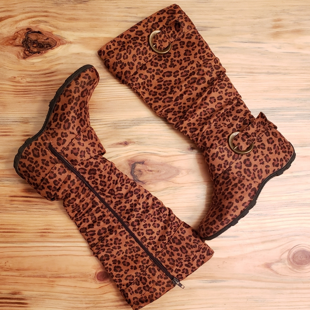 West Blvd leopard print boots 6.5